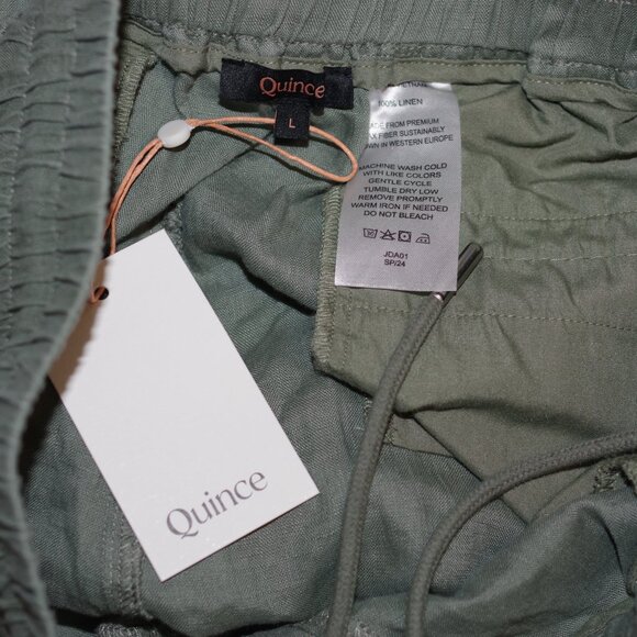 Quince 100% European Linen Wide Leg  Green Size:L - Picture 1 of 5